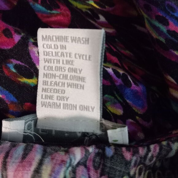 Delias Size M Dress Womens Mini Multicolor Rayon Sleeveless Tunic Pockets - Picture 9 of 9